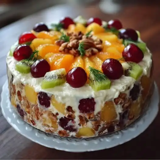Torta Gelada de Frutas com Creme