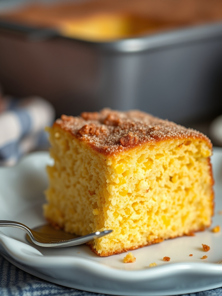 Bolo de Fubá da Vovó com Casquinha de Açúcar e Canela