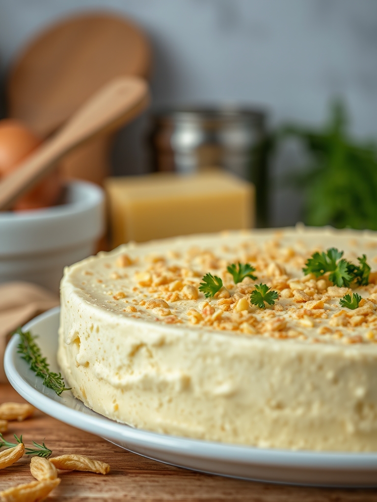 tigelas com fubá amarelo, ovos, leite, coco ralado, queijo parmesão e manteiga sobre bancada clara