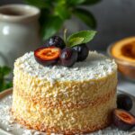 Bolo Gelado de Pão de Ló de Coco com Doce de Leite e Ameixas ingredients