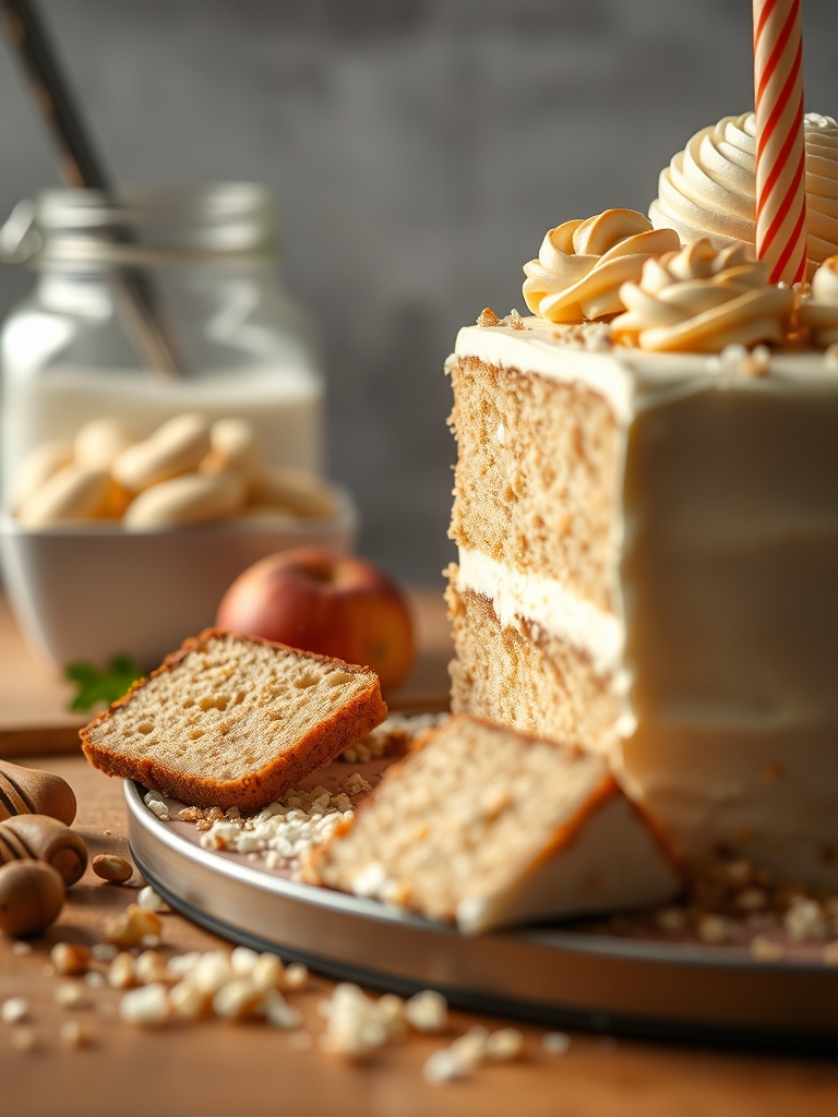 tigelas com farinha, leite em pó, ovos, leite condensado, creme de leite, morangos frescos e utensílios para preparar bolo de aniversário