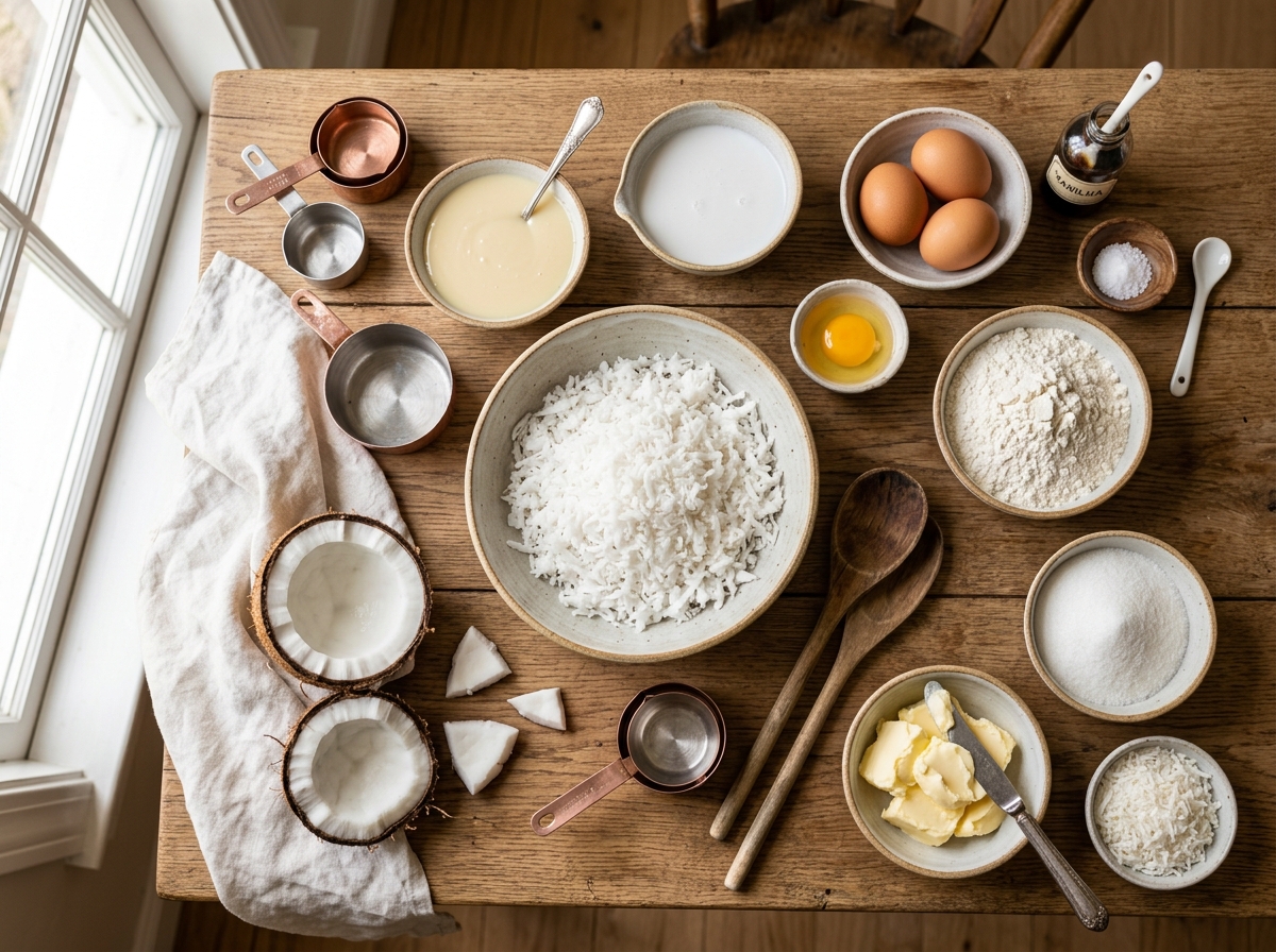 Bolo de Cocada Assada ingredients