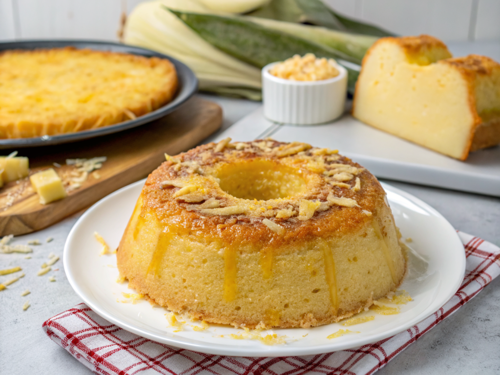 Receita de Bolo de Pamonha com Queijo