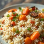 arroz com legumes para marmita