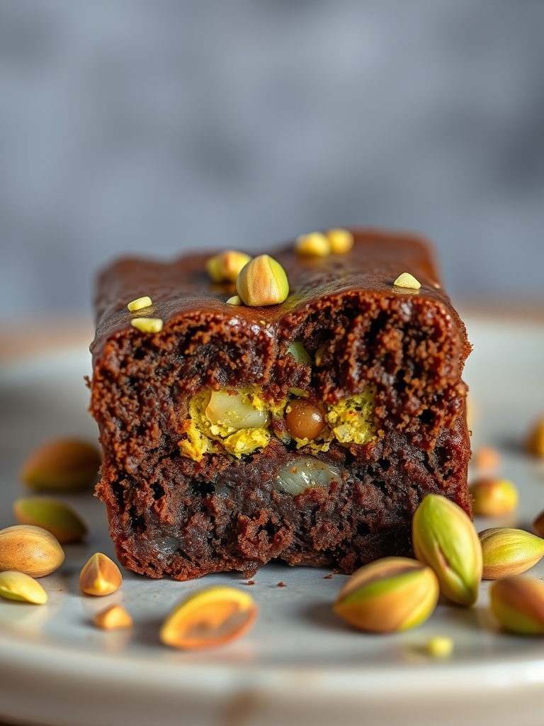 brownie recheado com pistache estilo Dubai