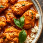 frango tikka masala com folhas de curry
