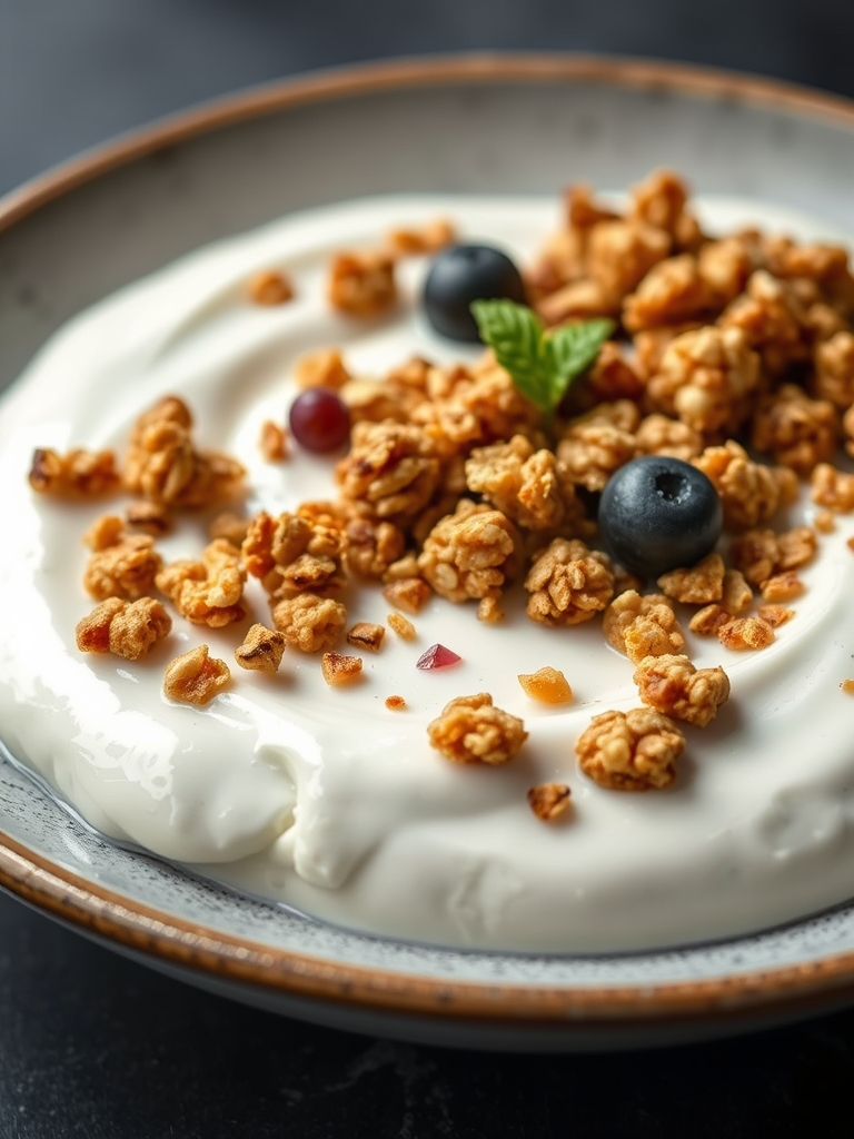 iogurte proteico com granola caseira