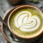 latte de matcha com leite cremoso