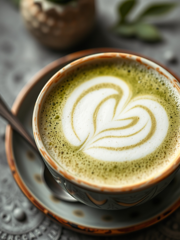 latte de matcha com leite cremoso