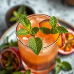 mocktail de maracujá e hortelã